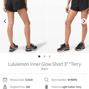 Lululemon INNER Glow SHORTS 3”